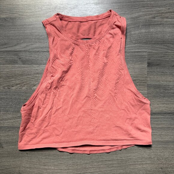 Lululemon Women's Cut Back Crop Tank - Pink/Red - Picture 3 of 6